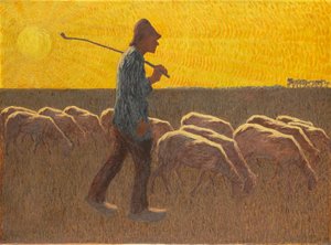 Herder met schapen door Cornelis Albert van Assendelft